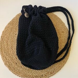 THE SAK Crocheted Mini Backpack Bag in Black